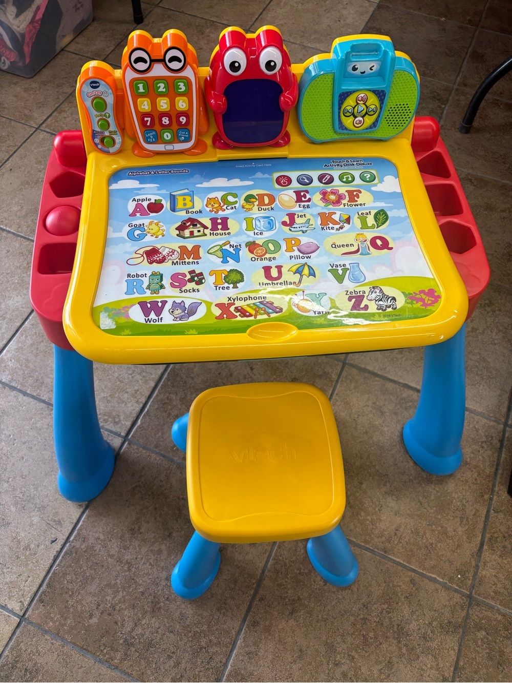 Interactive Learning Activity Desk and Stool - Yellow/Blue
